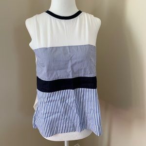 Blue and White Nautical Striped Tank Top